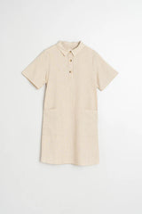 Polo-Collar Dress | Ecru