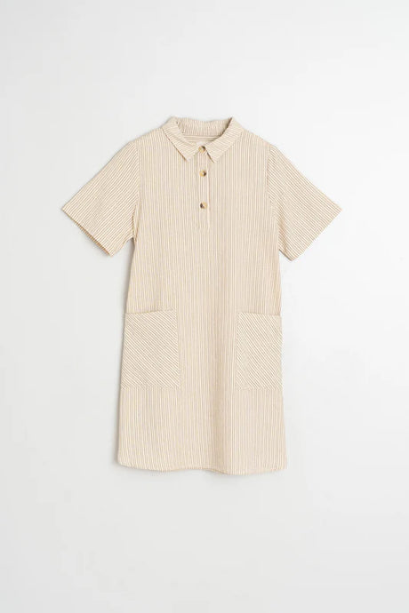 Polo-Collar Dress | Ecru