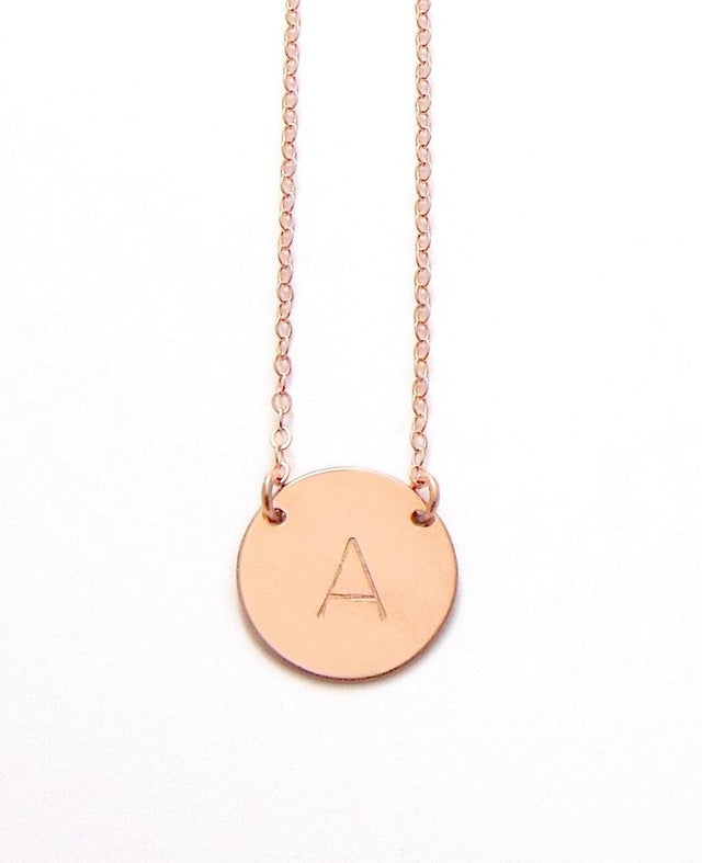 The Chloe - Large Initial Necklace - Rose Gold Misuzi
